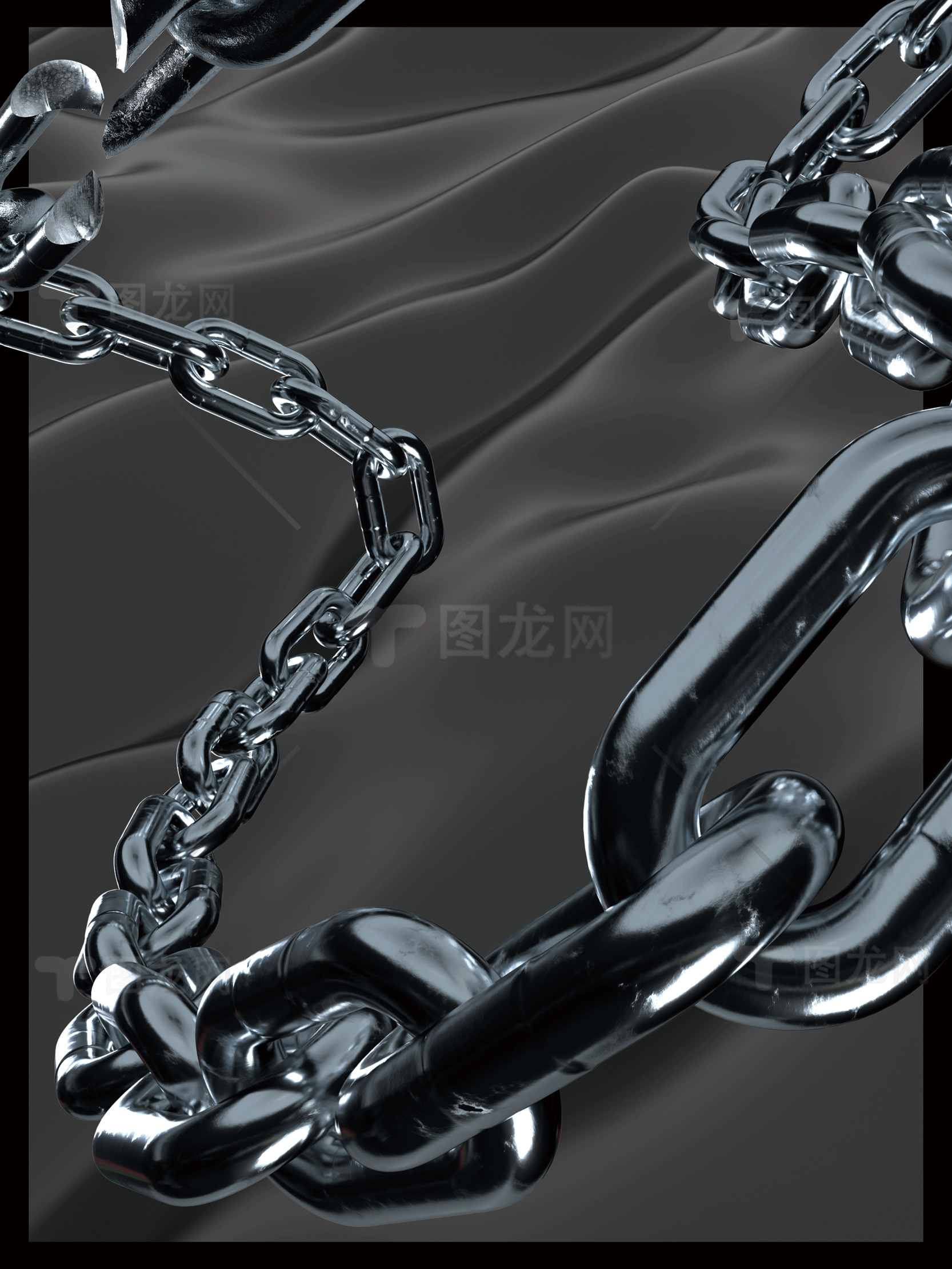 黑色金属链条背景图片素材